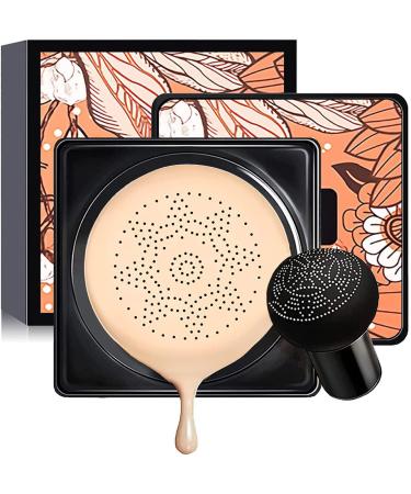 AONAT Cushion Foundation CC Cream Foundation with Mushroom Head Air Cushion CC Cream Foundation Moisturizing Concealer Even Skin Tone Makeup Oil Control Lightweight & Smoothing Natural (Ivory)