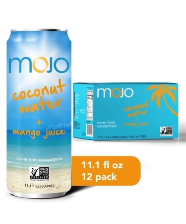MOJO Coconut Water + Mango (12 Pack) Hydrating | Electrolytes | Gluten Free | Potassium |