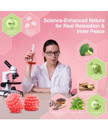 Magnesium Glycinate Gummies 600mg, Sugar Free Magnesium Gummies for Adults with Ashwagandha, Lemon Balm & GABA for Sleep, Mood Support and Relaxation, Vegan, 60 Raspberry - Buy Online on GoSupps.com