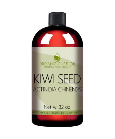 Kiwi Seed Oil - 32 oz - 100% Pure  All Natural  Cold Pressed  Unrefined  Premium Therapeutic Grade Kiwi Oil Perfect for Hair  Skin  Scalp  Body Care Moisturizer