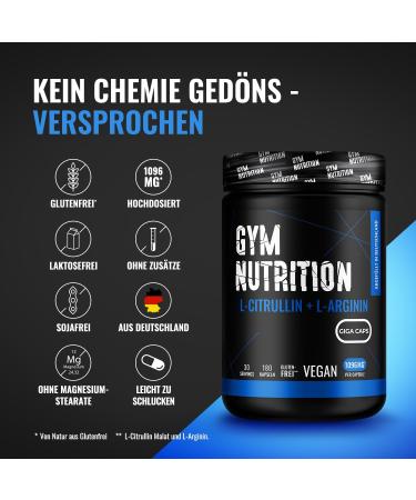 High-Dose L-Arginine + L-Citrulline - 180 Vegan Capsules | 1096 mg per Capsule | Premium Amino Acid for Enhanced Performance - Buy Online on GoSupps.com