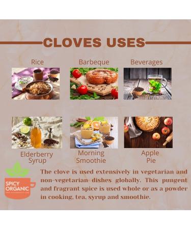 Organic Cloves Whole - 100% Pure USDA Organic - Non-GMO - Keto Friendly - Non-Irradiated - 4 oz - Buy Online on GoSupps.com