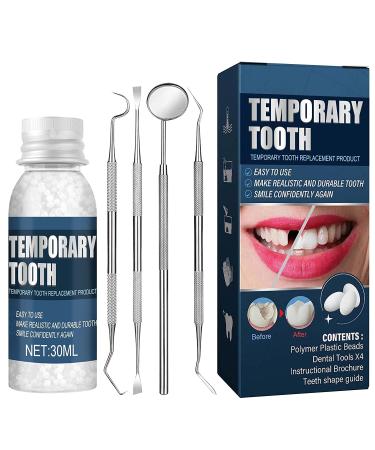 Tooth Repair Granules, Temporary Tooth Repair Kit Moldable Thermal Fitting Beads, Broken Teeth Filling Gaps Repair, Tooth Repair Missing Teeth, Retouching Tooth Hole (Kit)