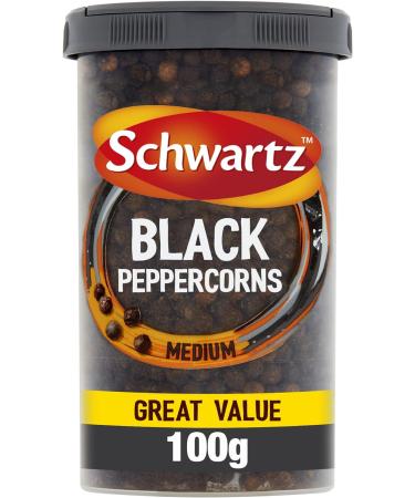 Salter 7722 SSTURA Electric Salt and Pepper Grinder Set Electronic Spice Mills & Schwartz Medium Black Peppercorn Drum 100 G | Mild Heat Spicy Kick and Hot Biting Flavour - Buy Online on GoSupps.com