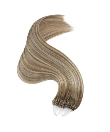 Ugeat Real Hair Microring Extensions - Balayage Light Brown & Platinum Blonde 40cm 50g | Premium 9A Quality - Buy Online on GoSupps.com