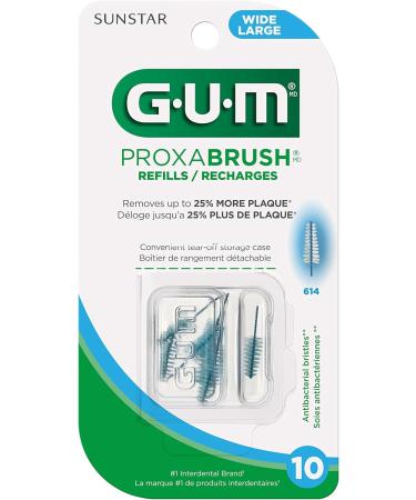 GUM Refill (tapered) Wide with antibacterial bristles 6 packsX10ct (60ct) 614EZ Wide 10 count (Pack of 6) - Buy Online on GoSupps.com