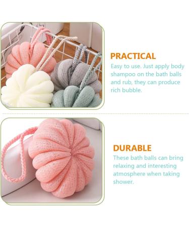 ABOOFAN 8 Pcs Pumpkin Bath Flowers | Cute Loofah Scrubber & Shower Puff for Kids | Skin-Friendly Bathing Sponge & Body Wash Essentials - Buy Online on GoSupps.com