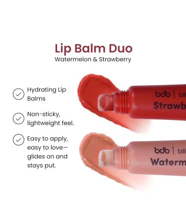 bdb Lip Balm: Berry and Vanilla - Tinted & Hydrating Sheer Color Non-Sticky 2-Pack - Buy Online on GoSupps.com