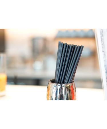 BUYERSbasics Biodegradable Black Paper Straws Individually Wrapped - Pack of 100 4-Layer Extra Strength Long-Lasting Durability Anti-Fizzing Material (1 X 100/Pack) - Buy Online on GoSupps.com