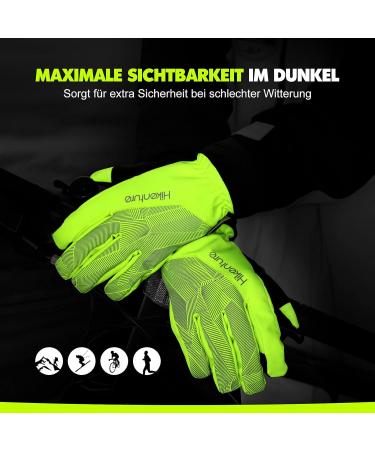 Hikenture Waterproof Winter Gloves for Men & Women - Windproof Ski & Cycling Gloves with Gel Padding | Thermal Outdoor Gloves in Yellow-Green - Buy Online on GoSupps.com