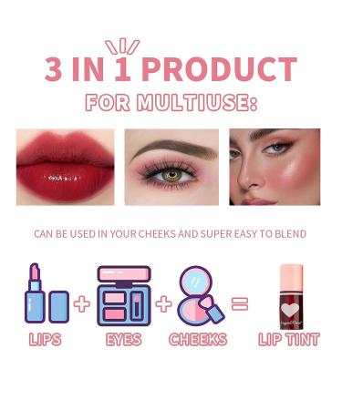 6 Colors Korean Lip Tint Stain Set - Long Lasting High Pigment Liquid Lipstick and Cheek Tint - Waterproof and Non-Sticky - Buy Online on GoSupps.com
