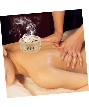 Healvian 3pcs Moxibustion Box Tool | Pure Copper Ai Box Massage Instrument - 8x8cm - Golden - Buy Online on GoSupps.com