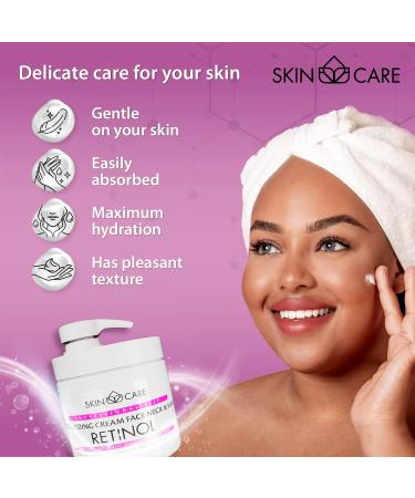 Skin Care 3-in-1 Retinol Moisturizing Cream for Face Neck and Hands for All Skin Types - Delicate and Easily Absorbed Daily Cream - (500 ml) - Buy Online on GoSupps.com