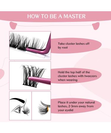 Cluster Lashes 72 Pcs Eyelash Clusters DIY Tender Style | Fluffy & Reusable Individual Eyelash Extensions | Soft & Comfortable Self-Application | C Curl 8-16 Mix - Buy Online on GoSupps.com