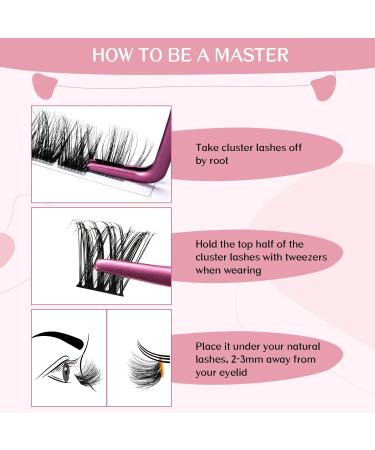 Cluster Lashes 72 Pcs - DIY Eyelash Extensions | Fluffy & Comfortable Tender Style | Reusable Self-Application 14mm - Buy Online on GoSupps.com