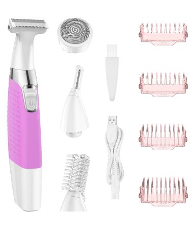 Electric Shaver for Women, 3-in-1 Painless Women Hair Trimmer Body Hair Removal Bikini Trimmer for Legs, Arms, Underarms, Face and Bikini Rechargeable Cordless Womens Shaver Hair Remover - USB Charge