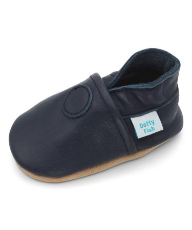 Dotty Fish Soft Leather Baby Shoes. Toddler Shoes for Boys. Non-Slip Suede Soles. 0-6 Months - 4-5 Years 12-18 Months Smart Navy - Buy Online on GoSupps.com