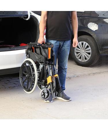 Wheelchair Lightweight Folding Travel Wheelchair Multifunctional Self-propelled Wheelchair Suitable for Adults and The Elderly (Orange) - Buy Online on GoSupps.com