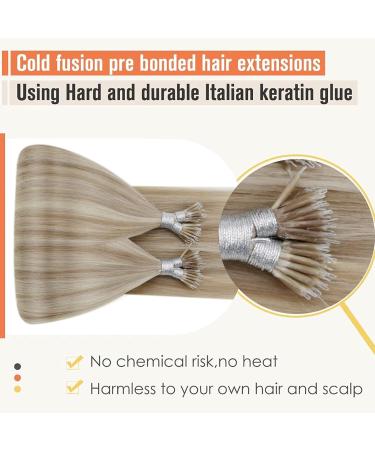 LAAVOO Remy Nano Ring Hair Extensions - 50cm Cold Fusion Ash Blonde #P18/613 50 Strands 1g/S Real Human Hair - Shop Now! - Buy Online on GoSupps.com