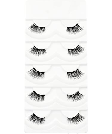 Vivis Half False Lashes 3D Faux Mink Corner Eyelashes Natural Fake Eye Fluffy Cross Reusable Makeup Extension 5 Pairs - B16 - Buy Online on GoSupps.com