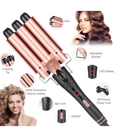 5-in-1 Curling Wand Iron Set with Interchangeable Ceramic Coating Barrels - LCD Display for Different Size Curls and Waves - Buy Online on GoSupps.com