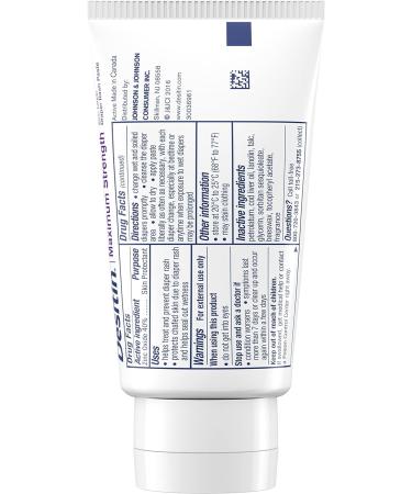 Desitin Maximum Strength Baby Diaper Rash Cream 2 oz (Pack of 6) | 40% Zinc Oxide Treatment & Prevention | Hypoallergenic, Phthalate & Paraben-Free - Buy Online on GoSupps.com