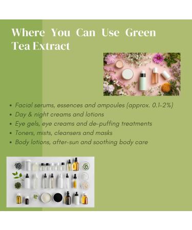 Organic Green Tea Extract Cosmetic Grade for DIY Skincare Serums Creams Lotions & Masks Soothing EGCG-Rich Botanical Ingredient for Face & Body Formulations - Alcohol Free 4 Fl Oz (Pack of 1) - Buy Online on GoSupps.com