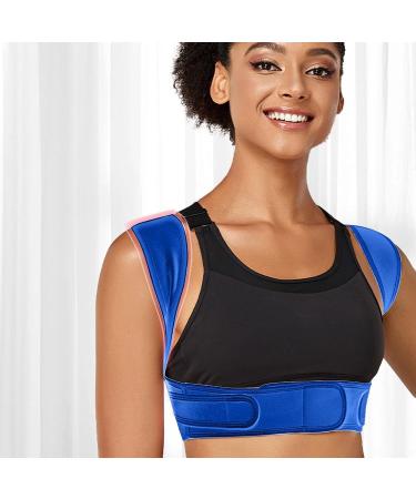 Back Brace Corrector Adjustable Back Corrector | Breathable Corrector Invisible Back Corrector for Breast Shoulder Women Blue X-Large - Buy Online on GoSupps.com