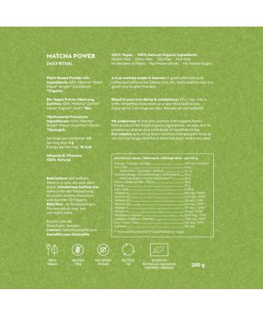 Buy Kiano Bio Matcha Powder - Premium Japanese Matcha Latte with Ginger Cinnamon & Date Powder | Superfood Mix 200g - Buy Online on GoSupps.com