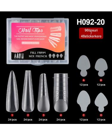 Duals Forms Acrylic Nail System UV Gel Nail Mold Full Cover Fasle Nail Tips Nail Form French Extension Tips Stickers Duals Forms Nail Mold For Uv Gel For Toes B - Buy Online on GoSupps.com