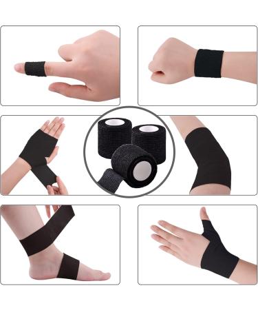 BQTQ 120 Rolls Self Adhesive Bandage Wrap - 2 Inch Black Athletic Tape for Sports & Vet Use Ideal for Wrist & Ankle Sprains - Buy Online on GoSupps.com