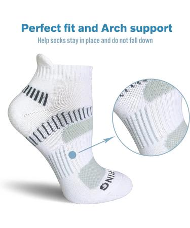 BERING Women's Performance Athletic Ankle Running Socks (6 Pack) - White (Size 7-9) - Buy Online on GoSupps.com