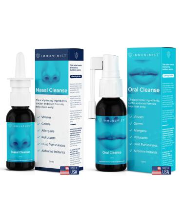ImmuneMist Nasal and Oral Cleanse Bundle - Iodine Throat Spray and Nasal Iodine Spray - Up to 500 Doses - Made in The USA