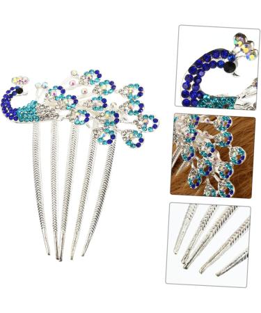 BELLIFFY Diamond Phoenix Hair Comb Pearl Wedding Headpiece Rhinestone Barrette Comb Hair Combs for Women Blue Hair Accessories Wedding Headdress Hair Clip Hair Pin Bridal Hair Comb Alloy - Buy Online on GoSupps.com