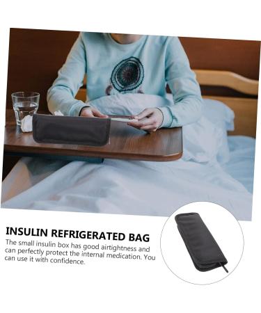 Portable Insulin Cooler Pack | Travel Medication Cooling Case | Diabetic Organizer Bag | 20x7cm | Black - Buy Online on GoSupps.com