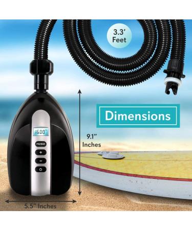 SereneLife SLPUMP20 Digital Electric Air Pump Compressor - 110W 12V, LCD Display, Adjustable PSI - For SUP Stand Up Paddle Board & Water Sports - Buy Online on GoSupps.com