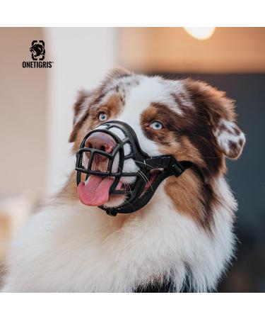 Oneigris Soft Dog Muzzle - Durable Rubber Adjustable for Medium & Large Dogs | Prevent Barks Biting & Chewing (XL) - Buy Online on GoSupps.com