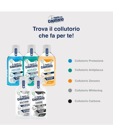 Pasta del Capitano Bain de Bouche au Gingembre Bain de Bouche Quotidien sans Alcool Garantit une Action Rafra chissante avec un Antibact rien 100% Made in Italy Flacon de 400 ml (Lot de 2) - Buy Online on GoSupps.com
