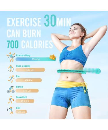 JKSHMYT Weighted Hula Hoop for Adults Weight Loss | Infinity Fit Hoop Plus Size | 30 Detachable Links | Hoola Hoop for Women and Beginners - Cyan - Buy Online on GoSupps.com