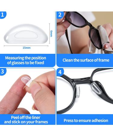 24 Pairs Silicone Glasses Nose Pads - Anti-Slip Transparent Pads for Sunglasses & Eyeglasses - Comfortable & Durable Guncut Apple Core Design - Buy Online on GoSupps.com