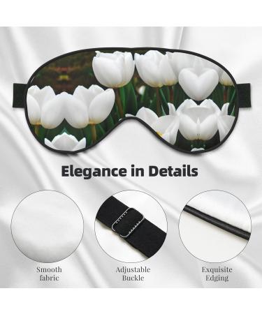 White Tulips Flower Eye Mask for Deep Sleep | Comfortable Soft Sleep Aid for Yoga Travel & Meditation - 1 Count - Buy Online on GoSupps.com