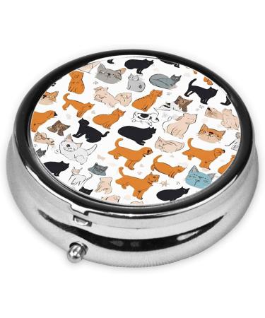 Shop Cattle Dog Florals Mini Round Pill Box | 3 Compartment Travel Organizer for Home & Office - Buy Online on GoSupps.com