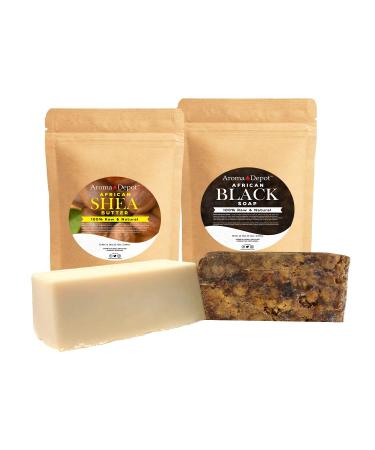 Raw African Shea Butter 1 lb - Natural Unrefined Moisturizer for Dry Skin | Grade A Ivory/White & Black Soap Bar | Ideal for Body Hair & Face - Buy Online on GoSupps.com
