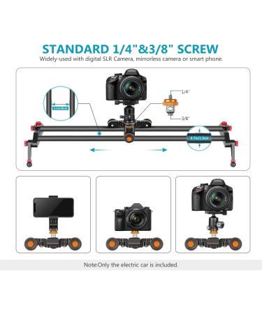 Neewer Wireless Video Camera Dolly: 3-Wheel Motorized Track Slider with Remote Control - Compatible with DSLR, Camcorder, GoPro, iPhone, Android | Electric Dolly Car - Buy Online on GoSupps.com