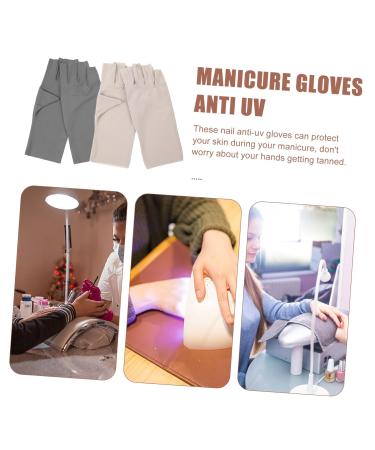 FRCOLOR 2 Pairs Women's Sun Protection Gloves Nail Art Uv Gloves Anti-uv Gloves for Gel Nail Lamp Nail Art Anti-uv Gloves Gel Nail Lamp Uv Gloves Uv Nail Gloves Accessories Nylon Summer - Buy Online on GoSupps.com