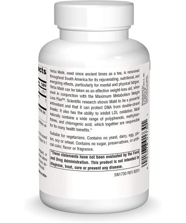 Source Naturals Yerba Mate 600 mg - 90 Tablets for Energy & Focus - Buy Online on GoSupps.com