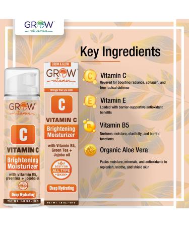 True Skin Vitamin C Face Moisturizer - Brightening Anti Aging Cream with Vitamin B5, E, Jojoba Oil, Aloe Vera & Green Tea - 1.8 fl oz - Buy Online on GoSupps.com