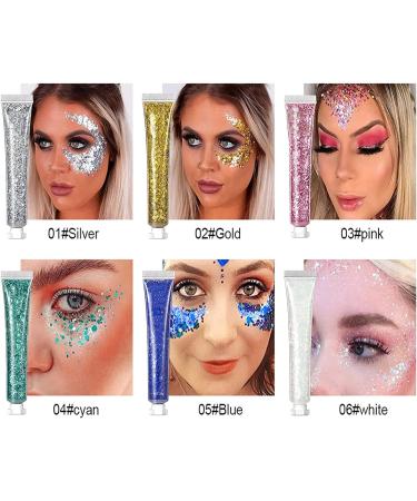 Dzhzuj 6-color Body Glitter Gel Set - Long-Lasting Glitter Makeup for Women - Ideal for Festival, Face, Hair, Nails & Eyeshadow - Buy Online on GoSupps.com