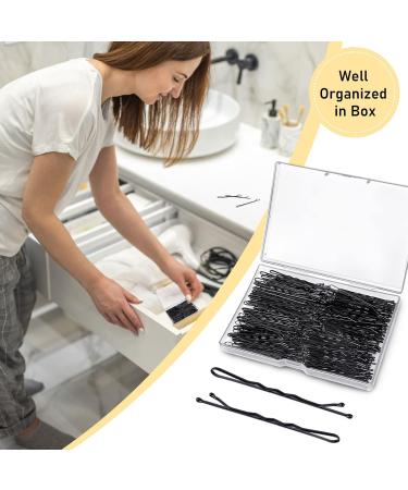 200 Hairpins & 100 Hair Ties Set | Stable Updo Accessories | Metal Wedding Hair Clips for Women & Girls | Black Hair Needles for Hairdressing - Buy Online on GoSupps.com
