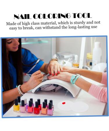 VILLCASE 10pcs Nail Polish Palette Silicone Makeup & Manicure Tray for Nail Art | Round White Nail Stand 9.5x9.5CM - Perfect for Professionals & DIY - Buy Online on GoSupps.com